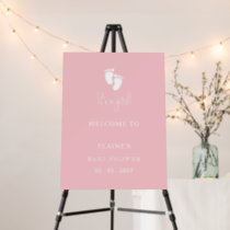 Its a Girl Baby Footprint Pink Baby Shower Welcome Foam Board