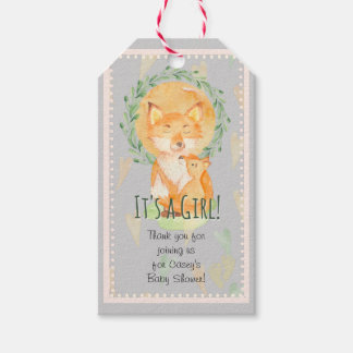 It's a Girl! Baby Fox Gift Tag