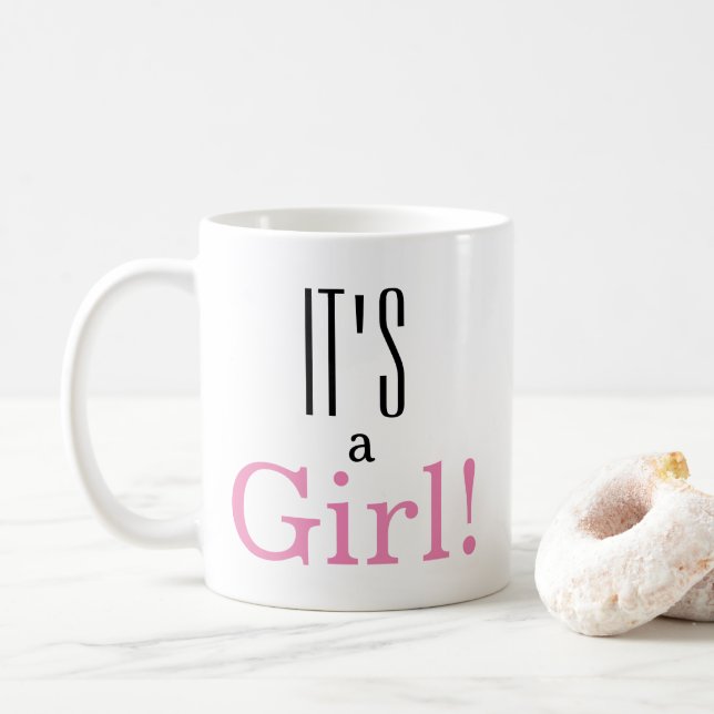 It's a Girl! Baby Gender Reveal Classic Coffee Mug (With Donut)
