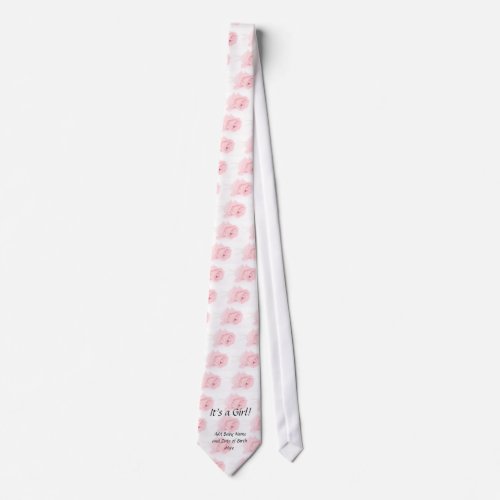 Its A Girl Baby Girl Birth Announcement Necktie