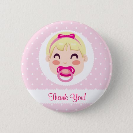 It's A Girl Baby Girl Design Pinback Button