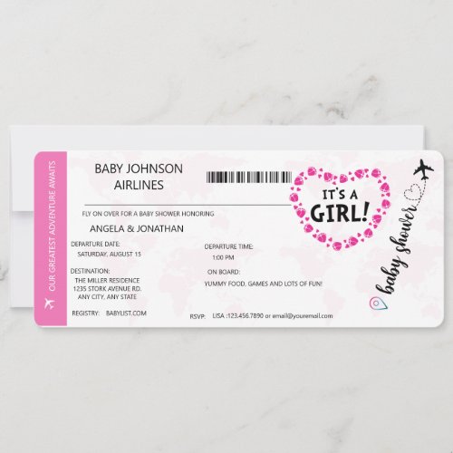 Its a Girl Baby Girl Shower Invitation