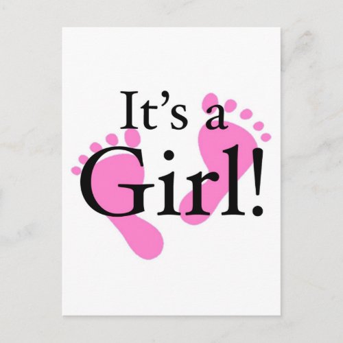 Its a Girl _ Baby Newborn Baby Shower Invitation Postcard