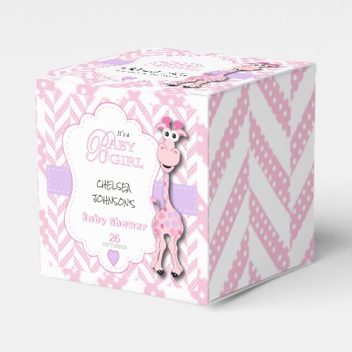 Its a Girl _ Baby Pink Giraffe _ Baby Shower Favor Boxes