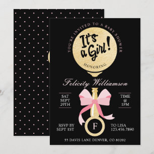 It's A Girl Baby Rattle Baby Shower Invitation