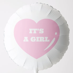 It's a Girl Baby Shower Bear Cute Pink Heart Balloon