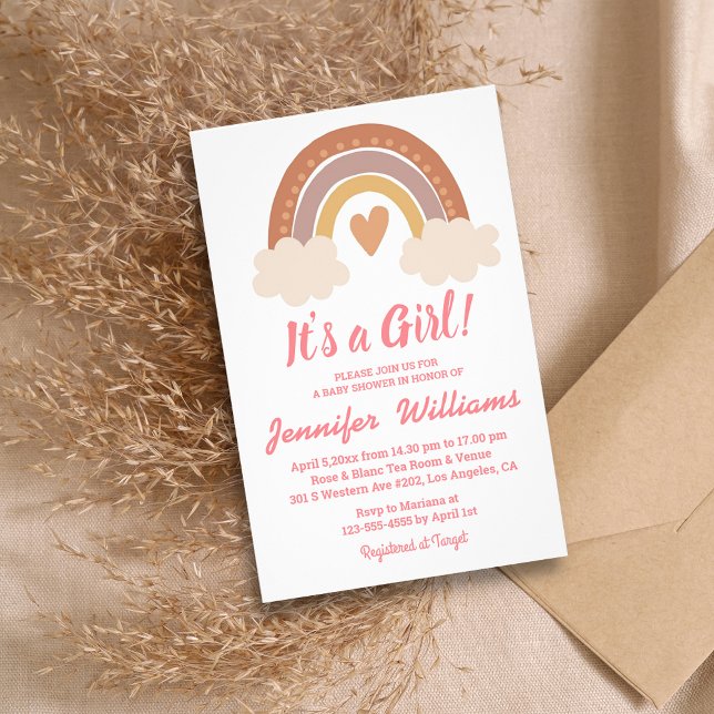 its a girl baby shower boho rainbow invitation  flyer (Creator Uploaded)