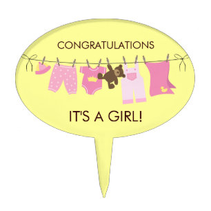 It's A Girl! Baby Shower Cake Topper