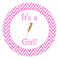 'It's a Girl' Baby Shower Classic Round Sticker