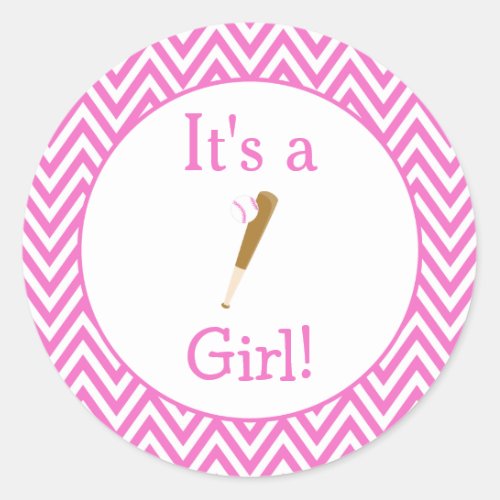 Its a Girl Baby Shower Classic Round Sticker