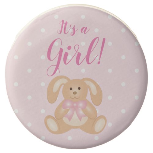 Its a Girl Baby Shower Cute Pink Bunny Rabbit Chocolate Covered Oreo