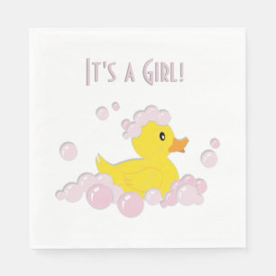 It's a Girl Baby Shower Duck Napkins
