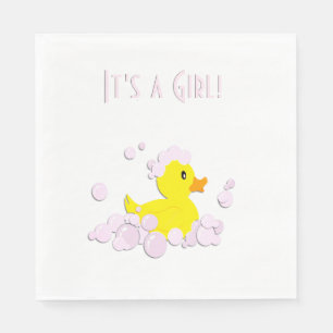 It's a Girl Baby Shower Duck Napkins