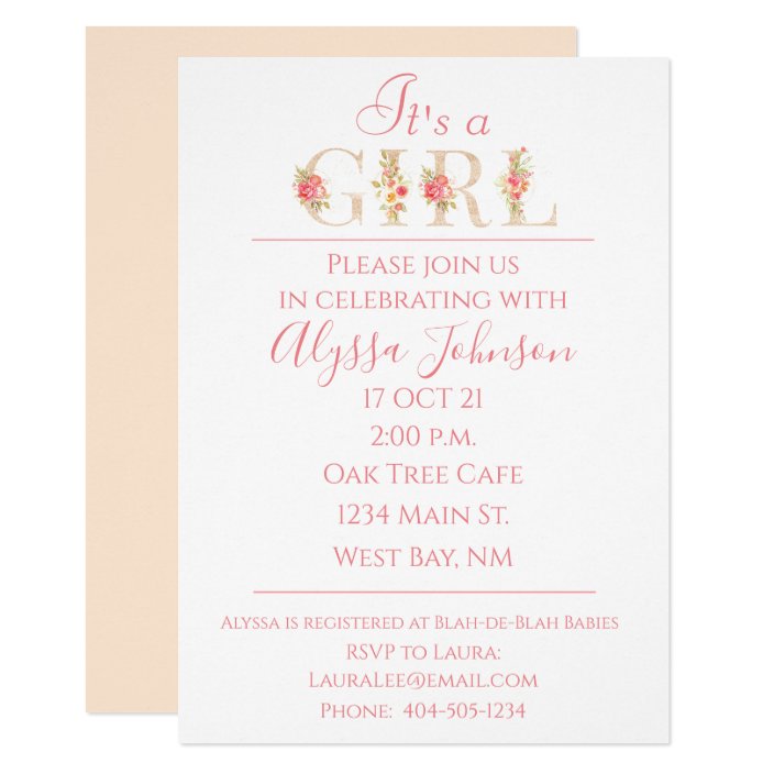 It S A Girl Baby Shower Invitation Zazzle Com