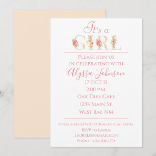 It's a Girl Baby Shower Invitation