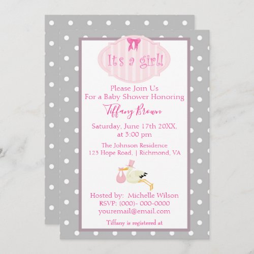 Its a Girl Baby Shower Invitation