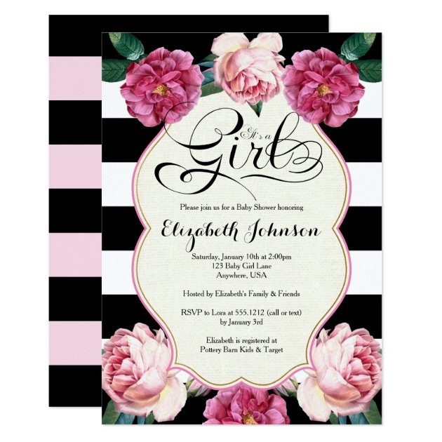 It's A Girl Baby Shower Invitation