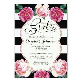 Girl Baby Shower Invitations \u0026 Announcements  Zazzle