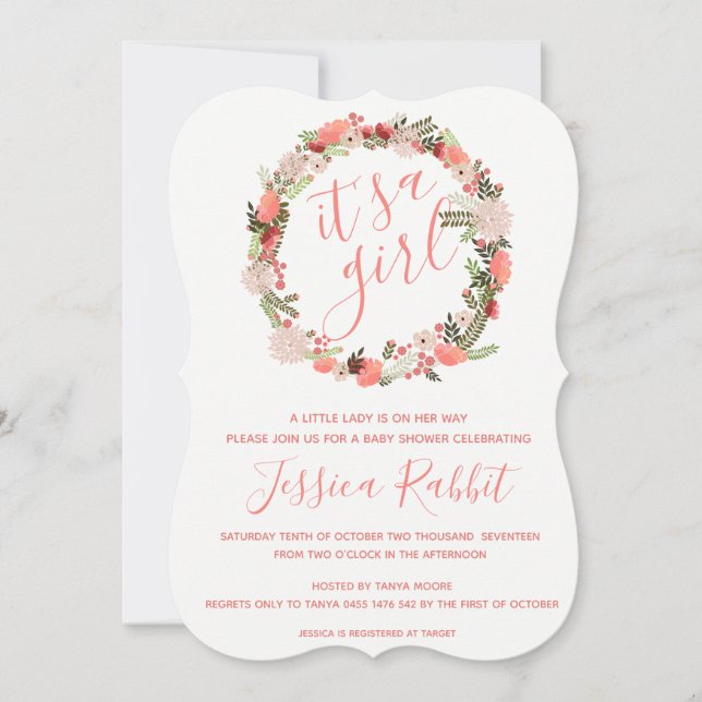 It's a girl baby shower invitation (Front)