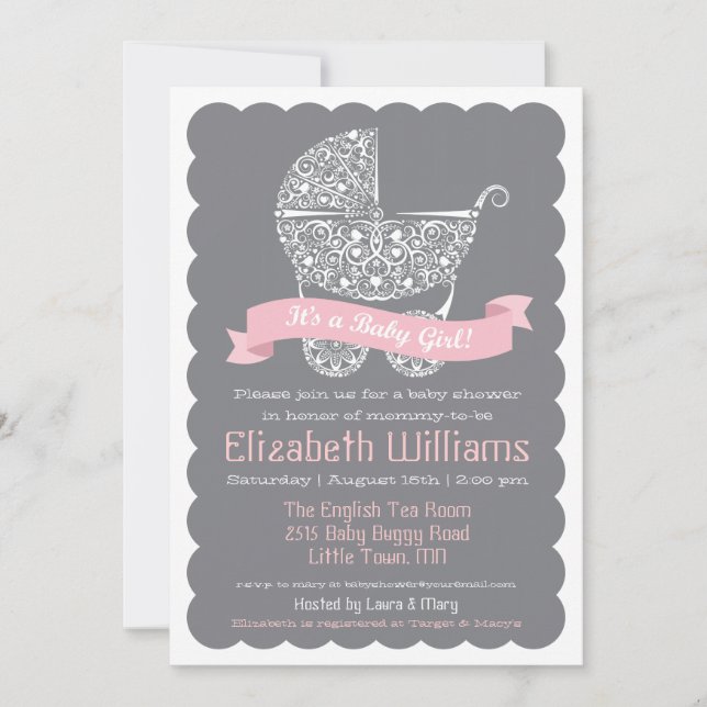 It's a Girl Baby Shower Invitation (Front)