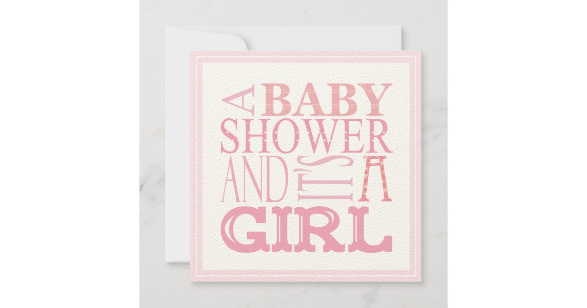 It's a Girl Baby Shower Invitation | Zazzle