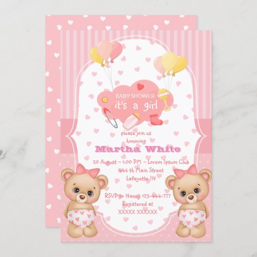 its a girl baby shower Invitation