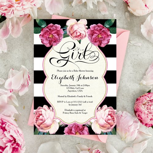 It's a Girl Baby Shower Invitation 5" X 7" Invitation Card