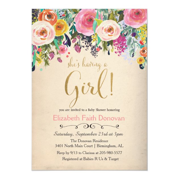 It's A Girl Baby Shower Invitation