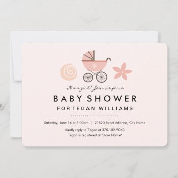 It's A Girl | Baby Shower Invitation by PaperLoveDesigns at Zazzle