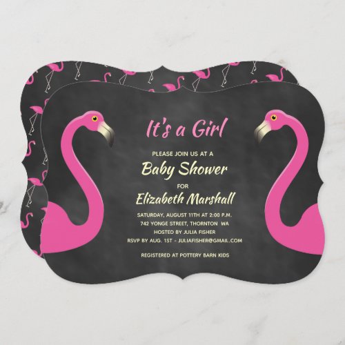 Its a Girl Baby Shower Invitation _ Chalk