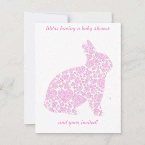It's a Girl Baby Shower Invites Pink Bunny
