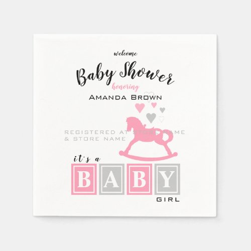 Its a Girl Baby Shower Napkins