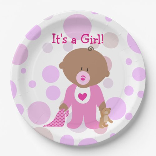 Its a Girl Baby Shower Paper Plate