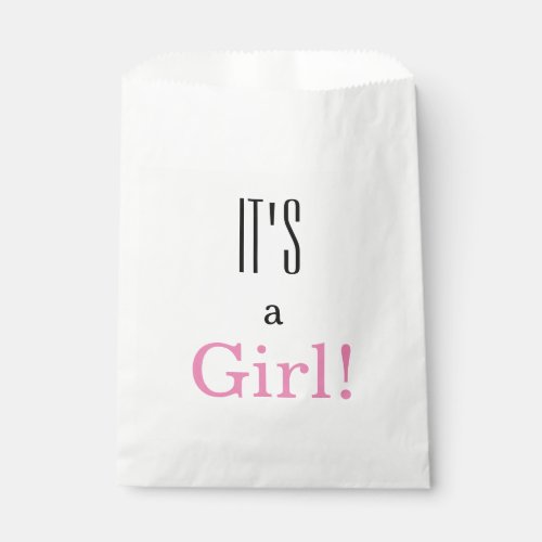 Its a Girl Baby Shower Party Favor Bag