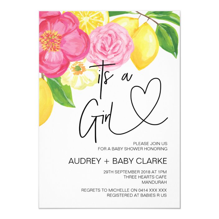 its a girl invitation