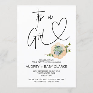 It's a Girl Baby Shower Party Thanksgiving Fall Invitation