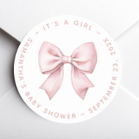 It's a Girl Baby Shower Pink Bow
