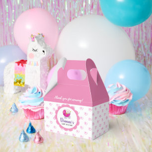 It's a Girl Baby Shower Pink Spiral Favor Box