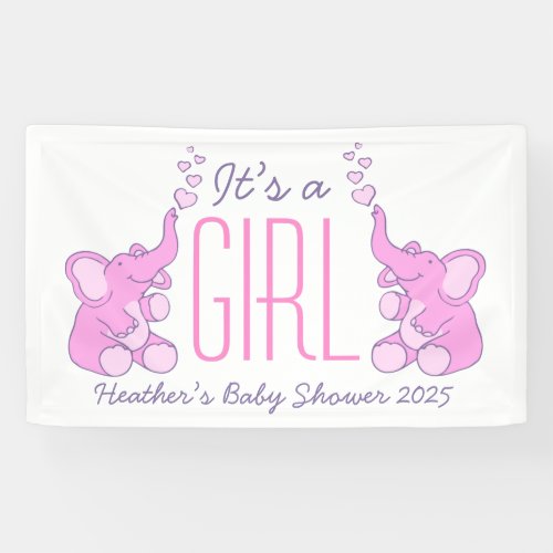 Its a girl baby shower signage banner