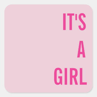 It's a Girl Baby Shower Square Sticker