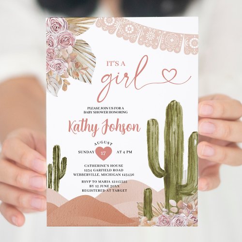 Its a Girl Baby Shower Taco bout love southwestern Invitation