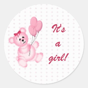 It's A Girl - Baby Sticker by AJsGraphics at Zazzle