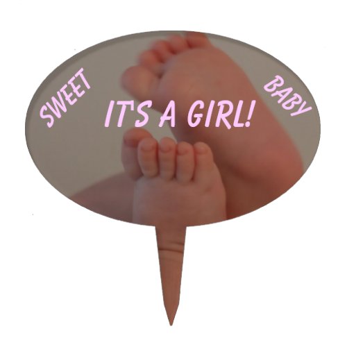 Its a Girl Baby Toes Cake Topper