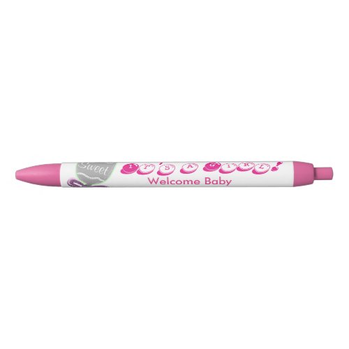 Its A Girl Baby Welcome Baby Pink Announcement Red Ink Pen