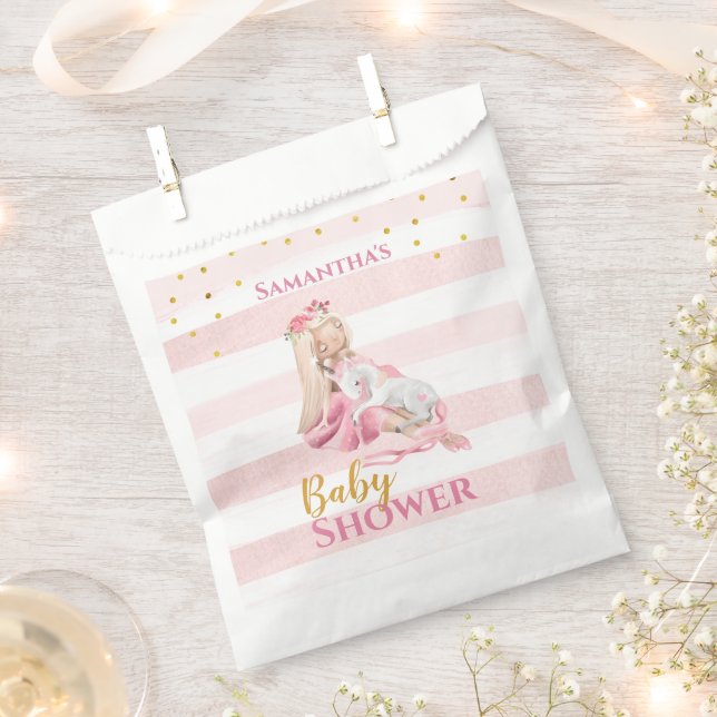 It's a Girl Beautiful Ballerina Baby Shower Favor Bag (Clipped)