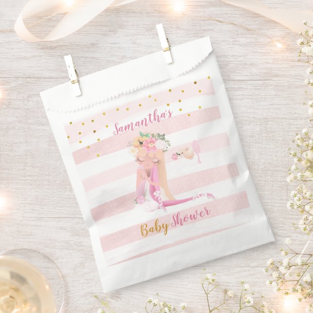 It's a Girl Beautiful Ballerina Baby Shower Favor Bag (Clipped)