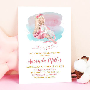 It's a Girl Beautiful Ballerina Baby Shower Invitation
