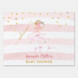 It's a Girl Beautiful Ballerina Baby Shower Sign