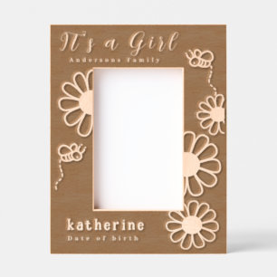 Its a Girl Bee Daisy Engraved Frames