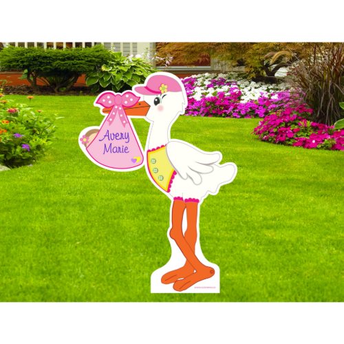 Its a Girl Birth Announcement Stork Lawn Sign